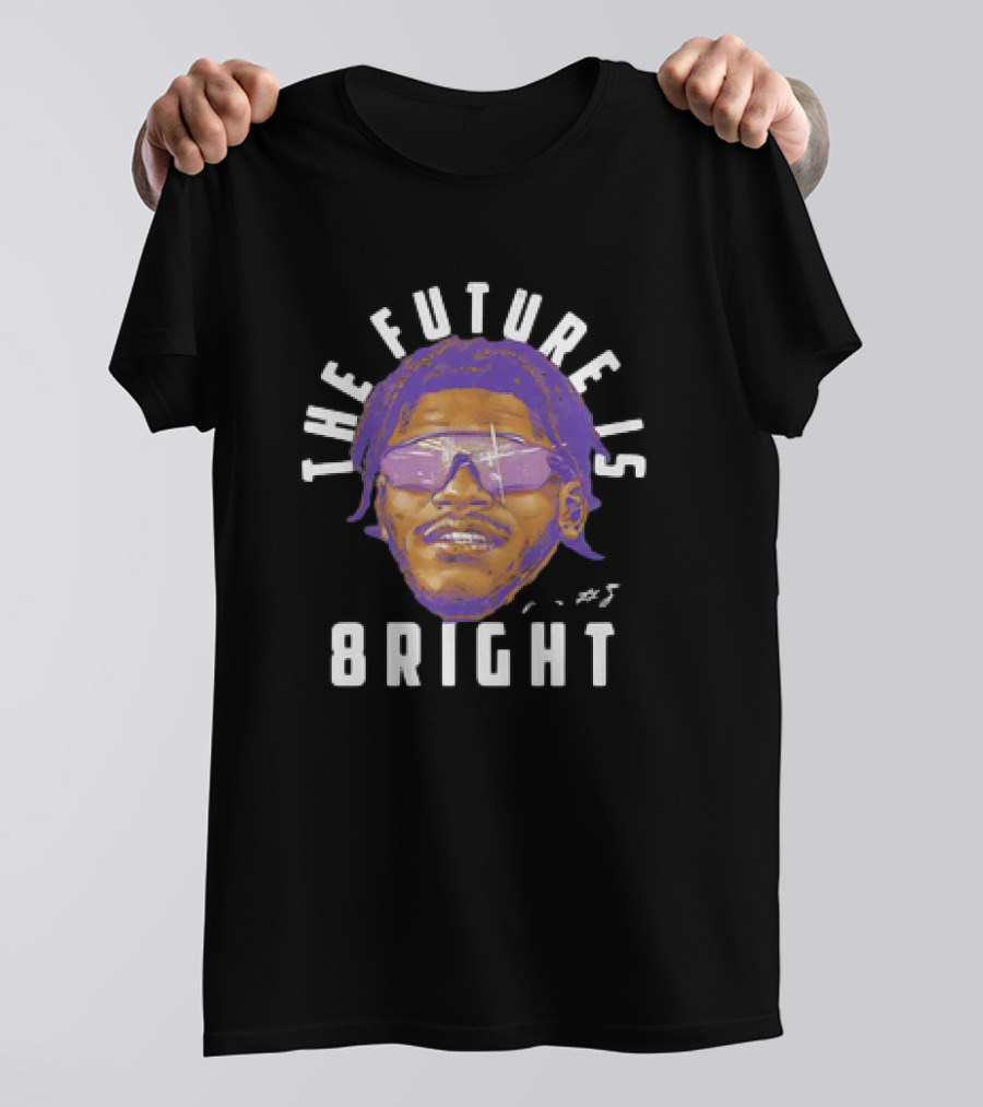 Lamar Jackson Baltimore Ravens NFL Football The Future Is Bright Vintage Sunglasses Signature T-Shirt