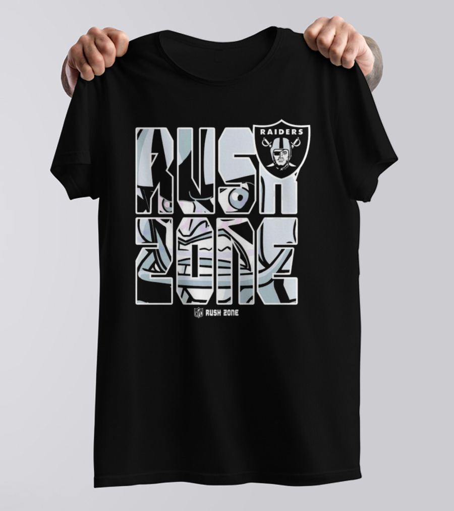 Las Vegas Raiders NFL Rush Zone Cartoon Raiders Shield T-Shirt