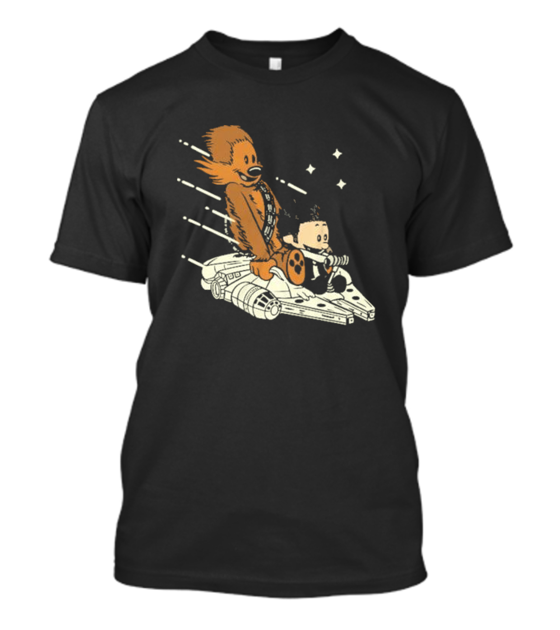 Less Than 12 Parsecs Chewbacca And Calvin Style Space Adventure T-Shirt