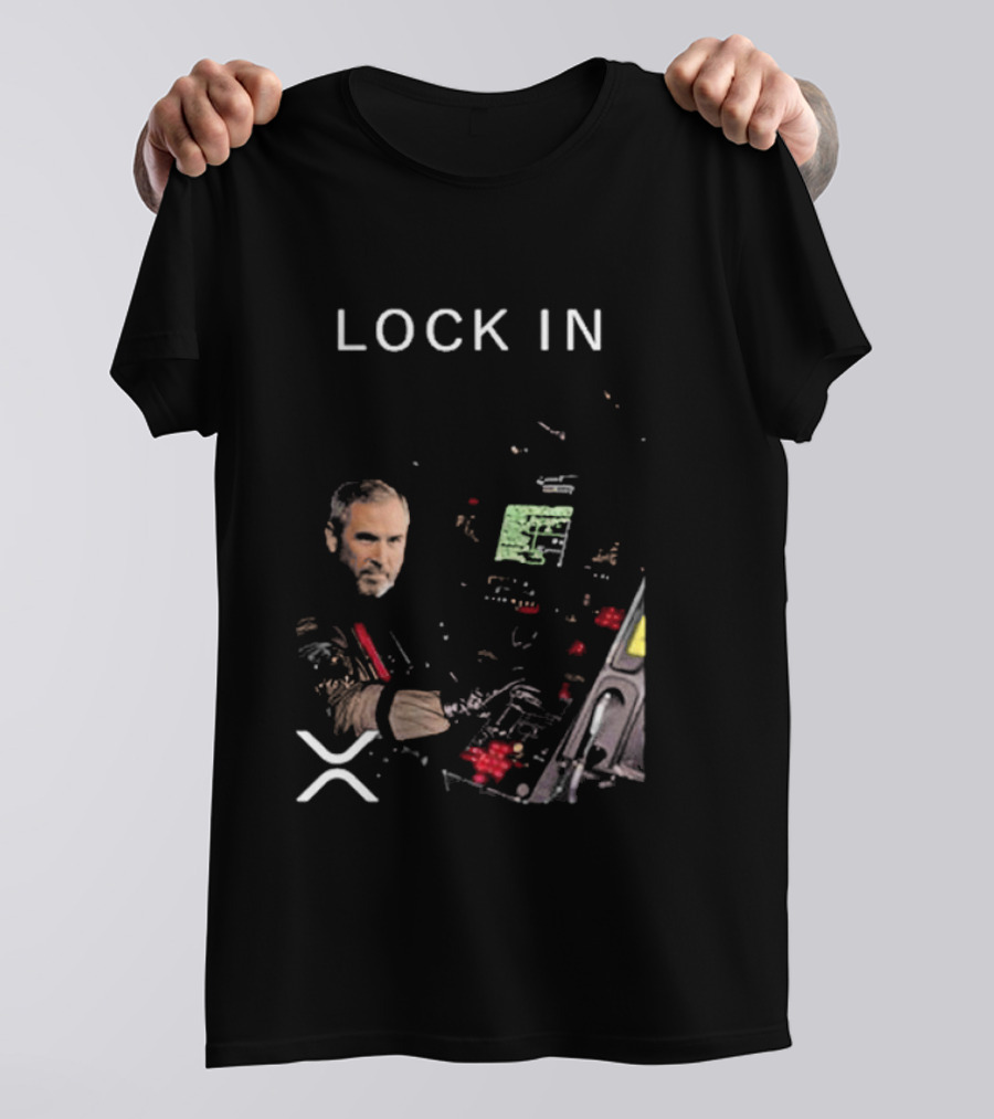Lock In Brad Garlinghouse XRP Crypto Control Panel T-Shirt