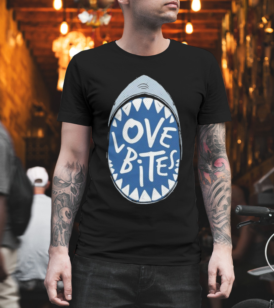 Love Bites Shark Mouth Teeth Graphic T-Shirt