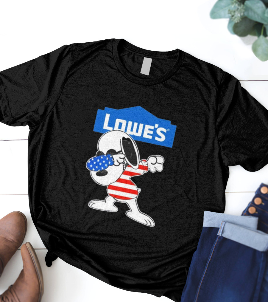 Lowe's Snoopy Dabbing American Flag Outfit T-Shirt
