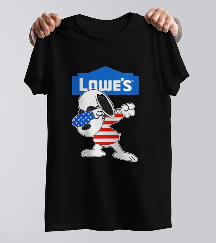 Lowe's Snoopy Dabbing American Flag Outfit T-Shirt