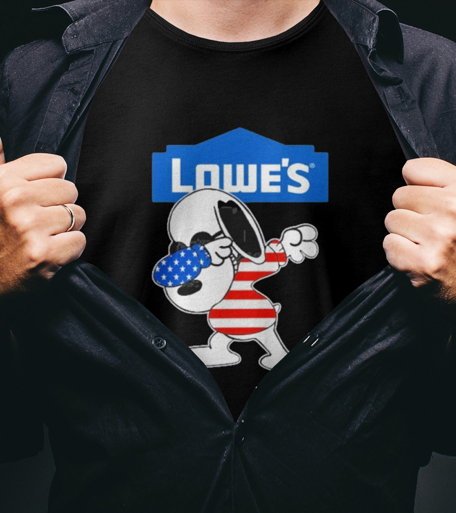 Lowe's Snoopy Dabbing American Flag Outfit T-Shirt