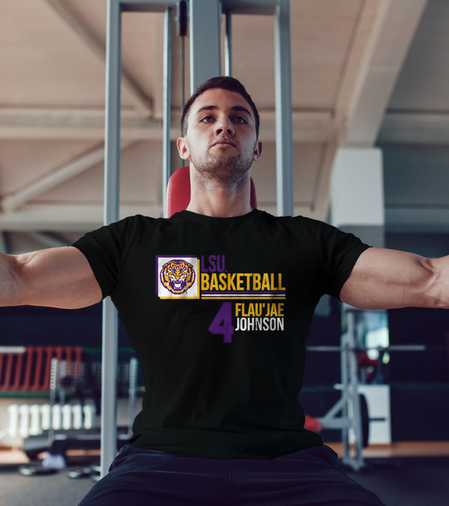 LSU Basketball Flau’Jae Johnson 4 Tiger Logo T-Shirt