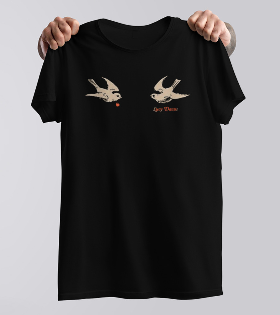 Lucy Dacus Birds With Swallows Text And Heart Symbol T-Shirt