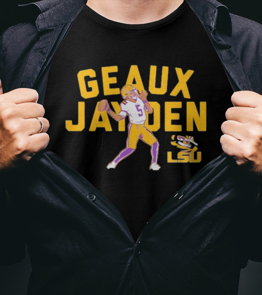LSU Tigers Geaux Jayden Daniels Football Hero T-Shirt