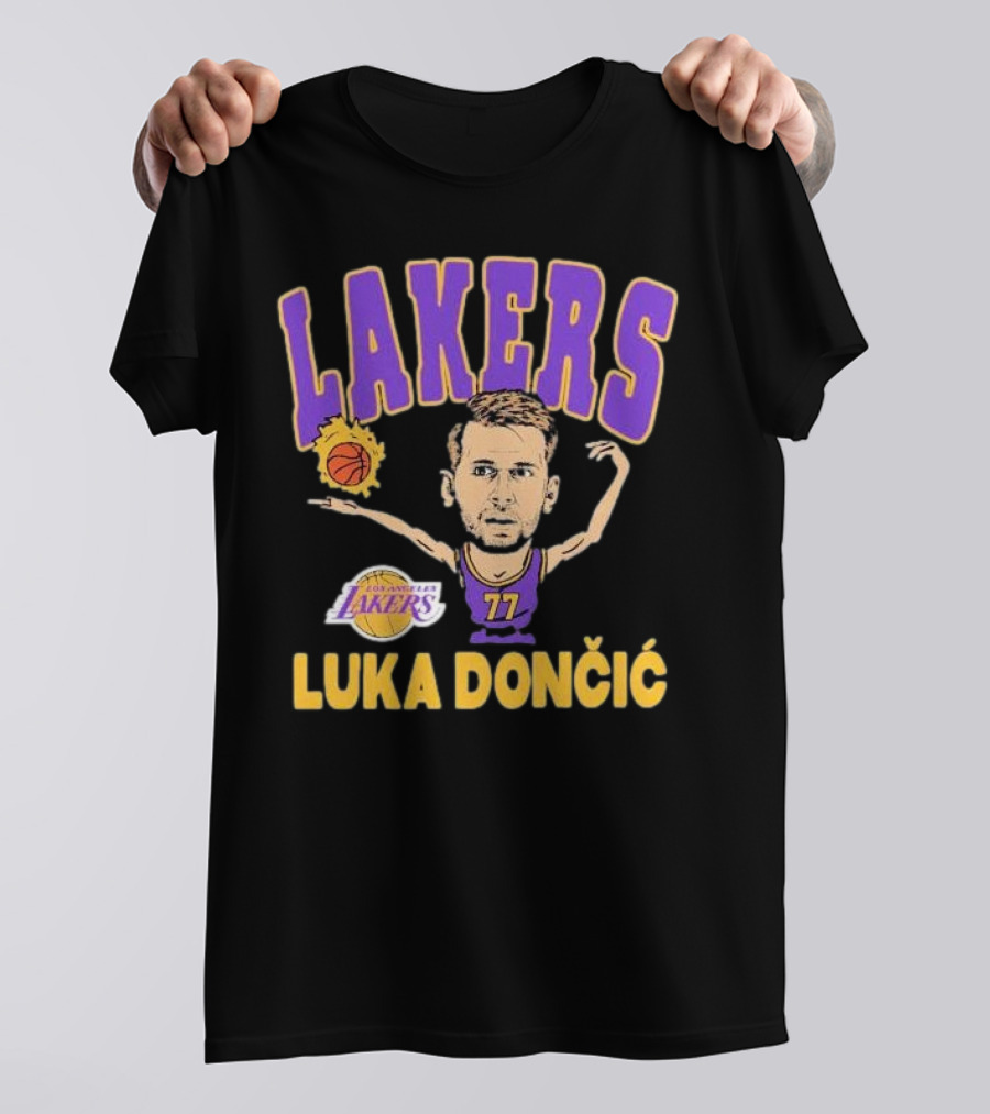 Luka Dončić Los Angeles Lakers Basketball Caricature 77 T-Shirt