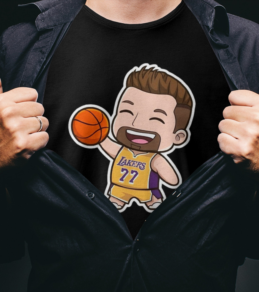 Luka Doncic Lakers 77 Chibi Cartoon Basketball T-Shirt