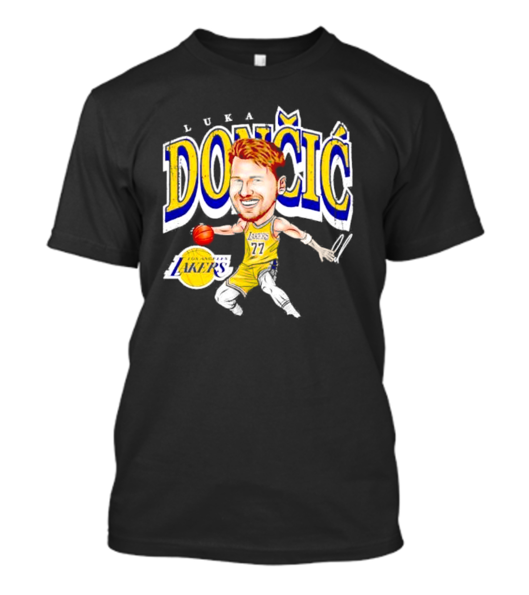 Luka Doncic Los Angeles Lakers Cartoon Lakers Logo T-Shirt