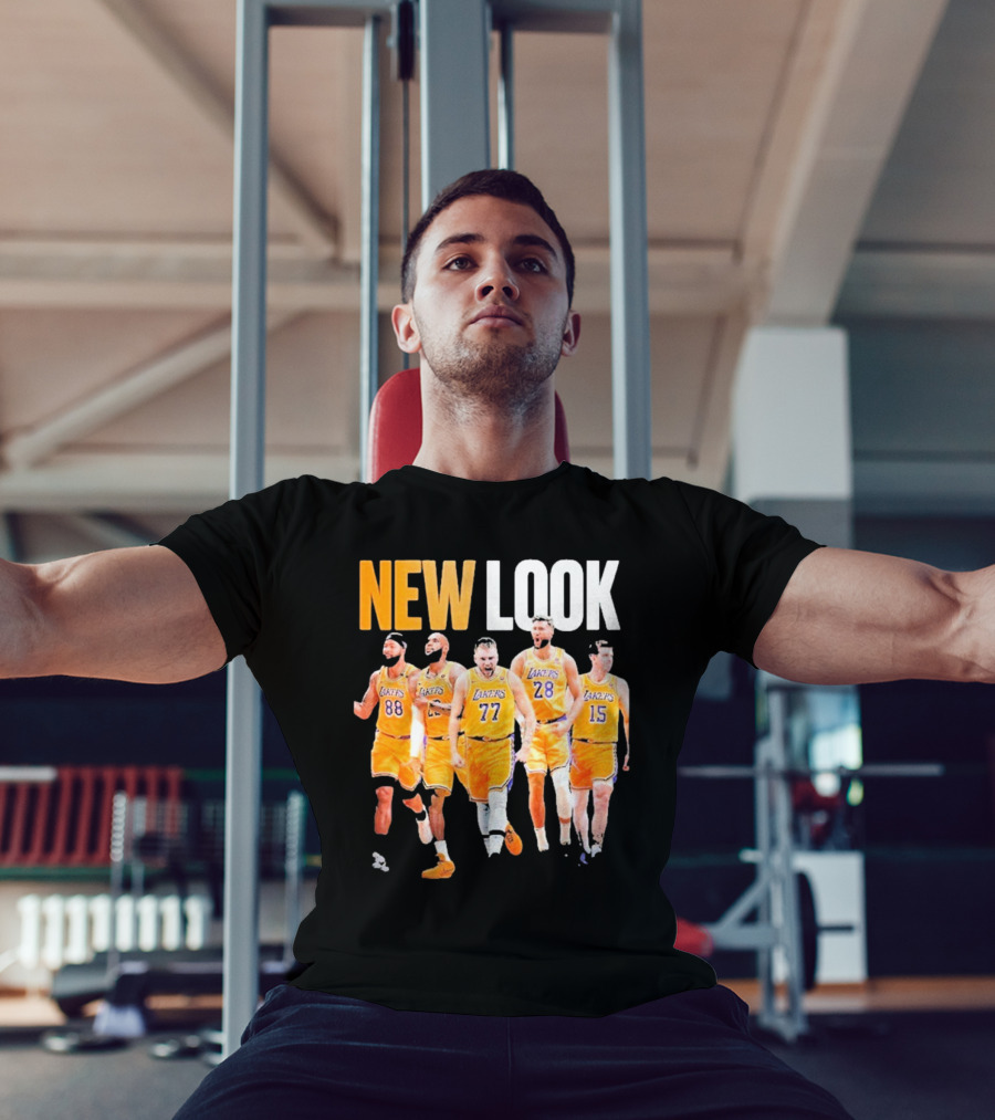 New Look Lakers Starting Five Luka Doncic 77 Los Angeles T-Shirt