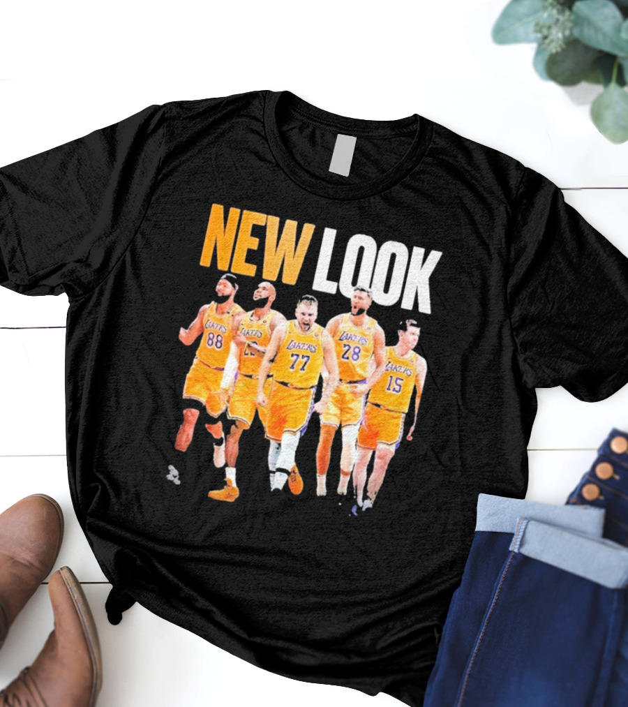 New Look Lakers Starting Five Luka Doncic 77 Los Angeles T-Shirt