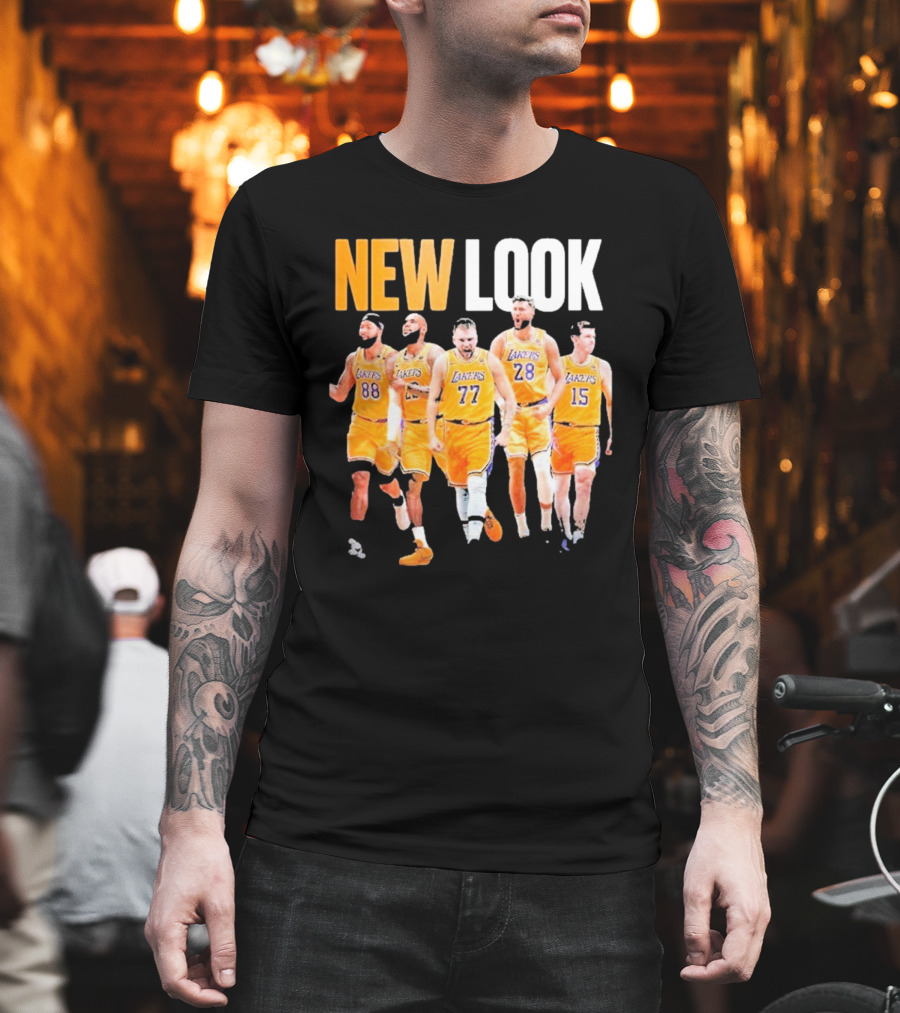 New Look Lakers Starting Five Luka Doncic 77 Los Angeles T-Shirt