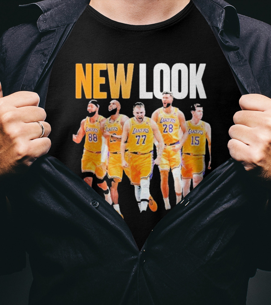 New Look Lakers Starting Five Luka Doncic 77 Los Angeles T-Shirt