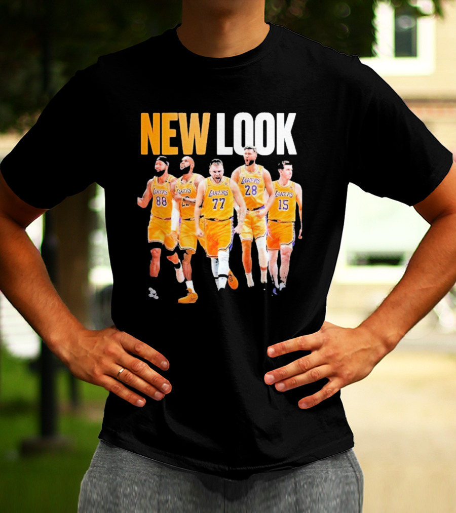 New Look Lakers Starting Five Luka Doncic 77 Los Angeles T-Shirt