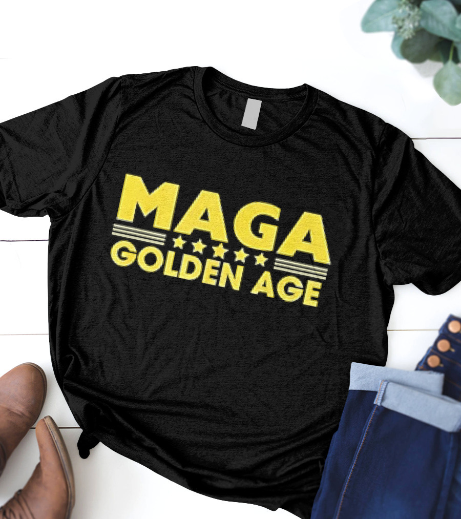 MAGAGolden Age Stars And Bold Yellow Text T-Shirt