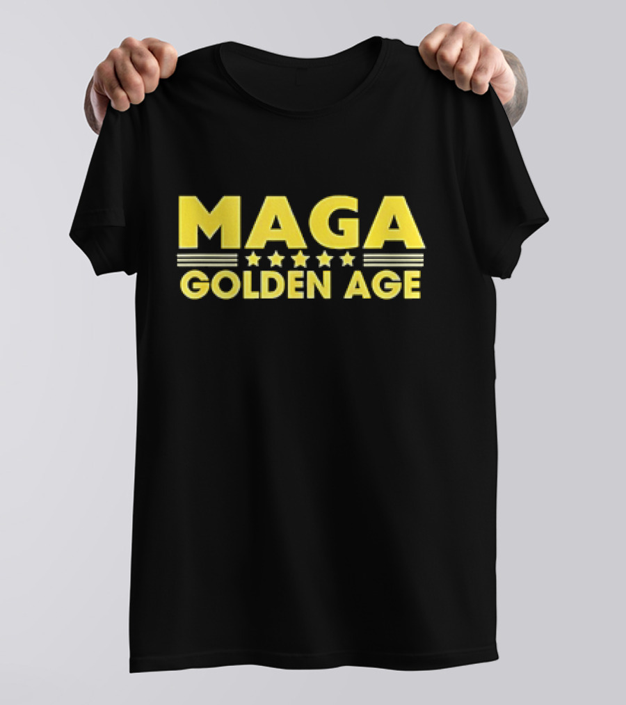 MAGAGolden Age Stars And Bold Yellow Text T-Shirt