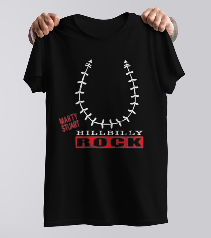 Marty Stuart HillBilly Rock Horseshoe Design T-Shirt
