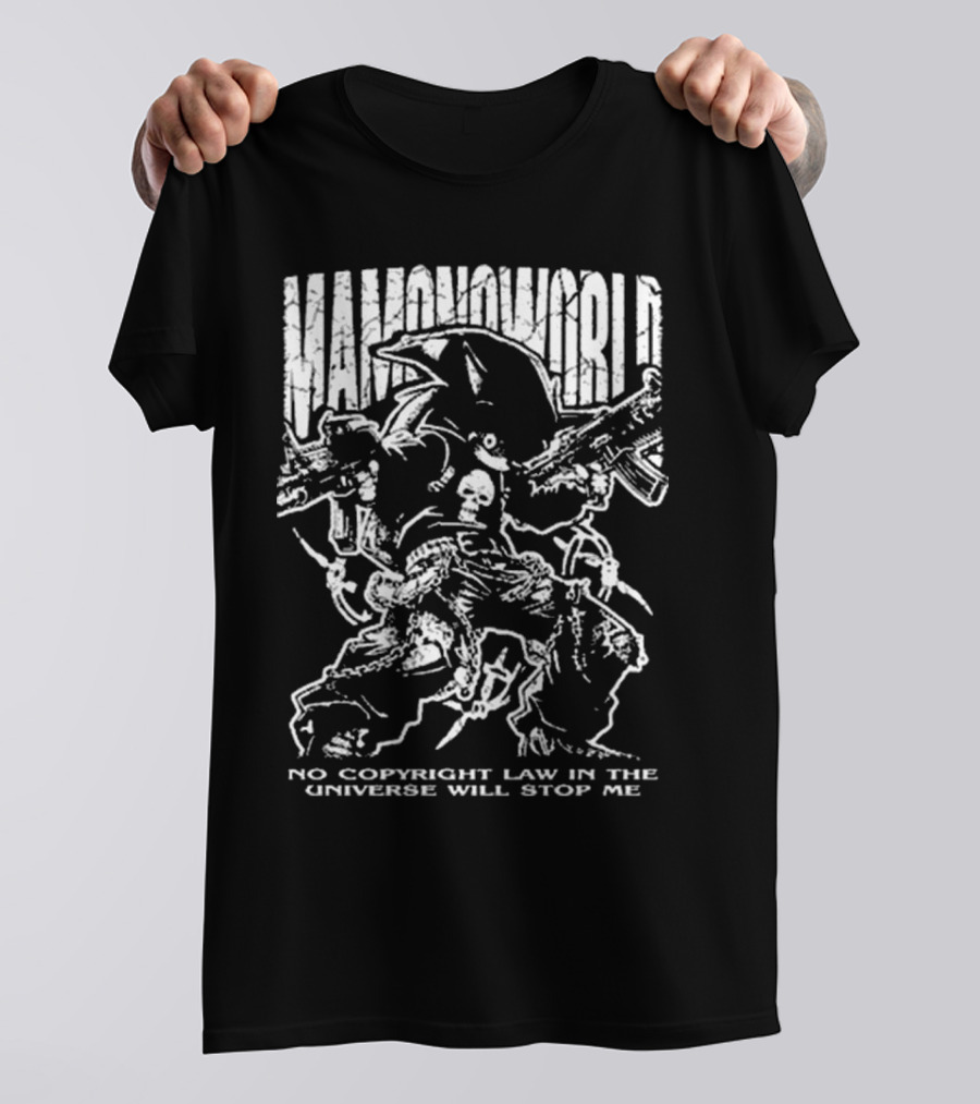 Mamono World No Copyright Law In The Universe Will Stop Me Guns And Characters T-Shirt