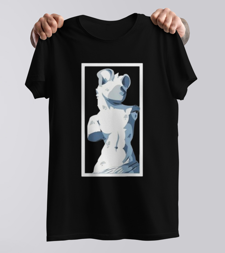 Mangoyena God's Chosen Hyena Statue Style T-Shirt
