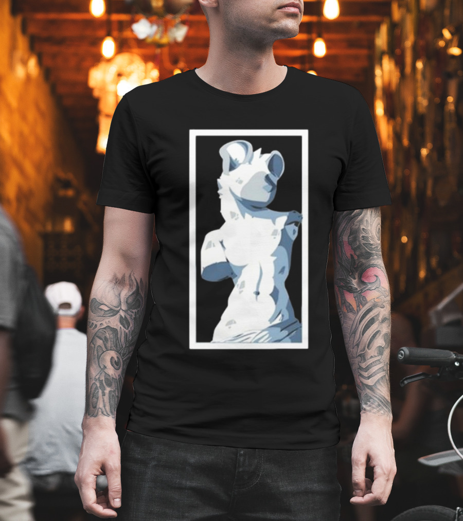 Mangoyena God's Chosen Hyena Statue Style T-Shirt