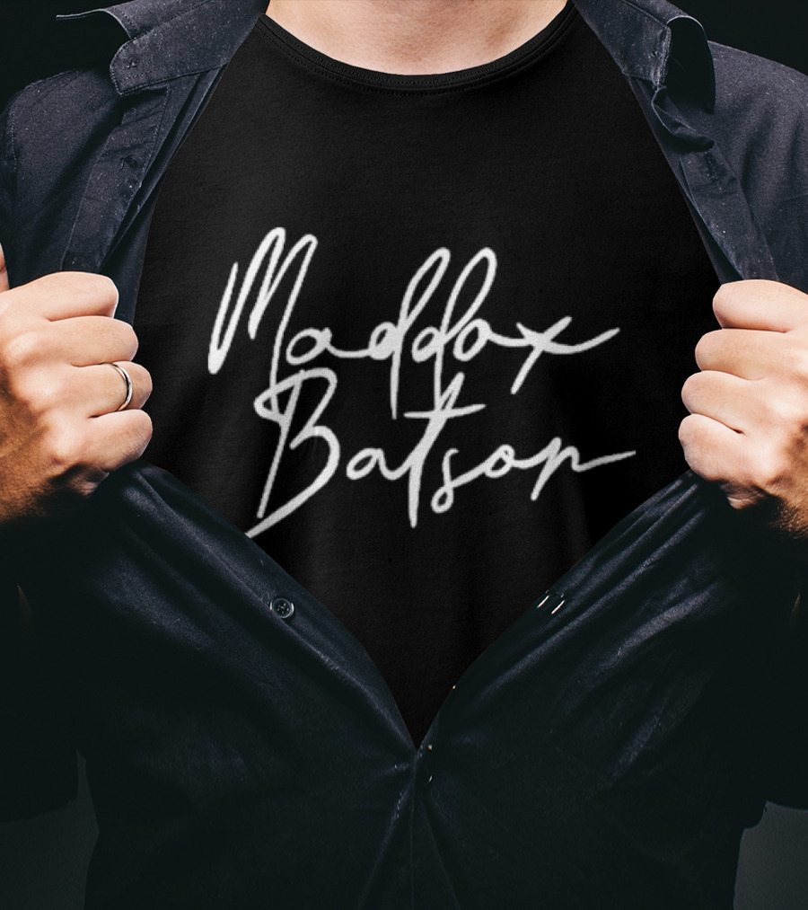 Maddox Batson Signature White Script T-Shirt