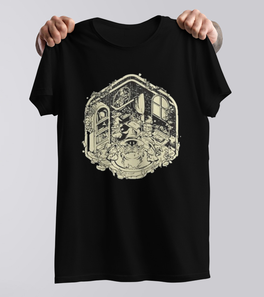 Mage’s Midnight Brew Enchanted Wizard Gathering In Mystical Study Room T-Shirt