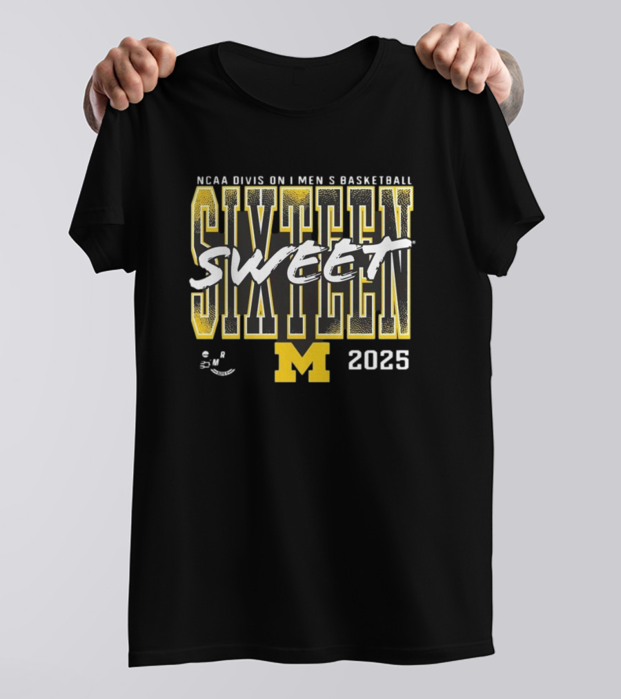 NCAA 2025 Michigan Wolverines Sweet Sixteen Basketball Tournament T-Shirt
