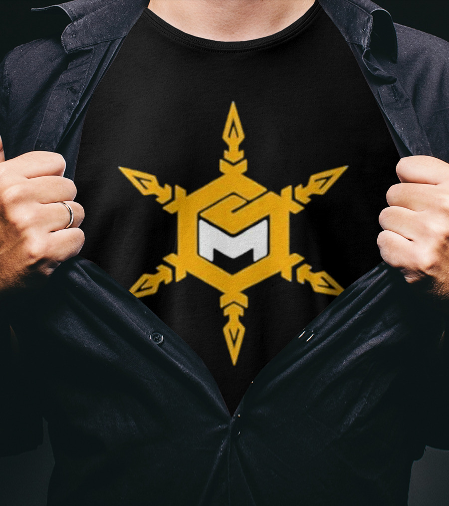 Mike Sainristil M Yellow Snowflake Emblem T-Shirt