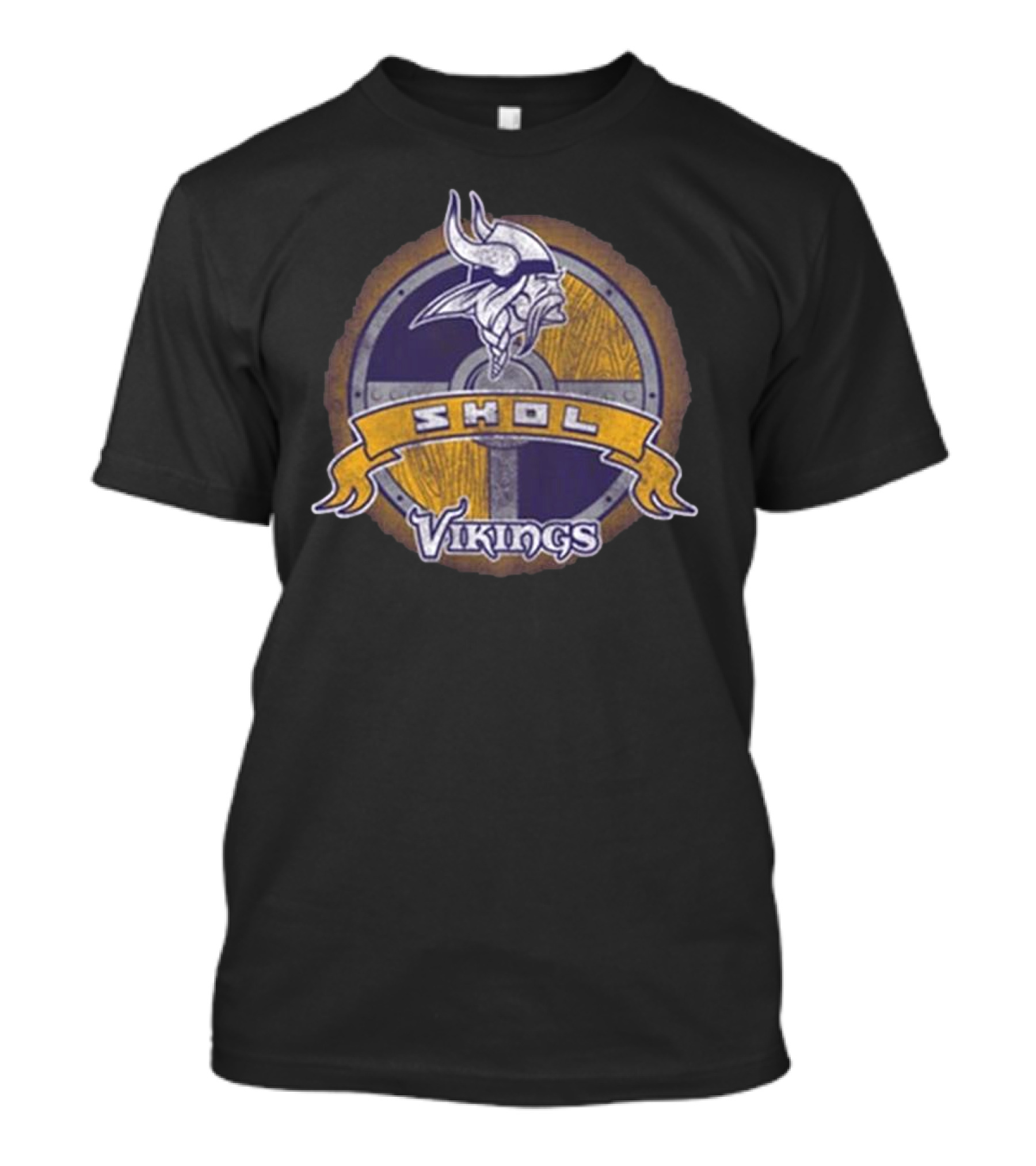 Minnesota Vikings Skol Shield Logo Vintage Emblem T-Shirt