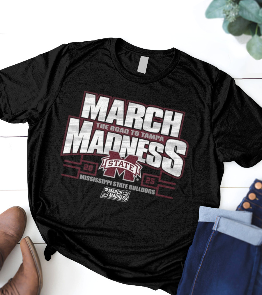 March Madness The Road To Tampa 2025 Mississippi State Bulldogs T-Shirt
