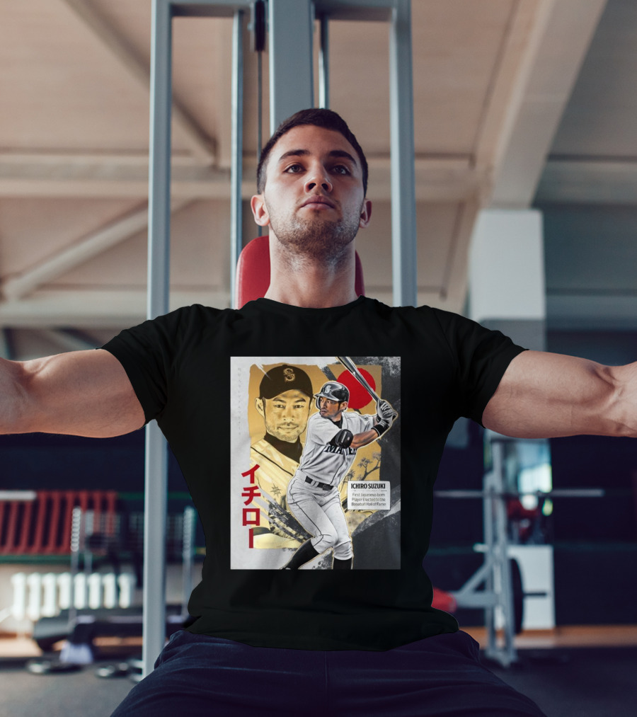 Ichiro Suzuki Seattle Mariners First Japanese-Born Player Elected To Baseball Hall Of Fame Red Sun T-Shirt