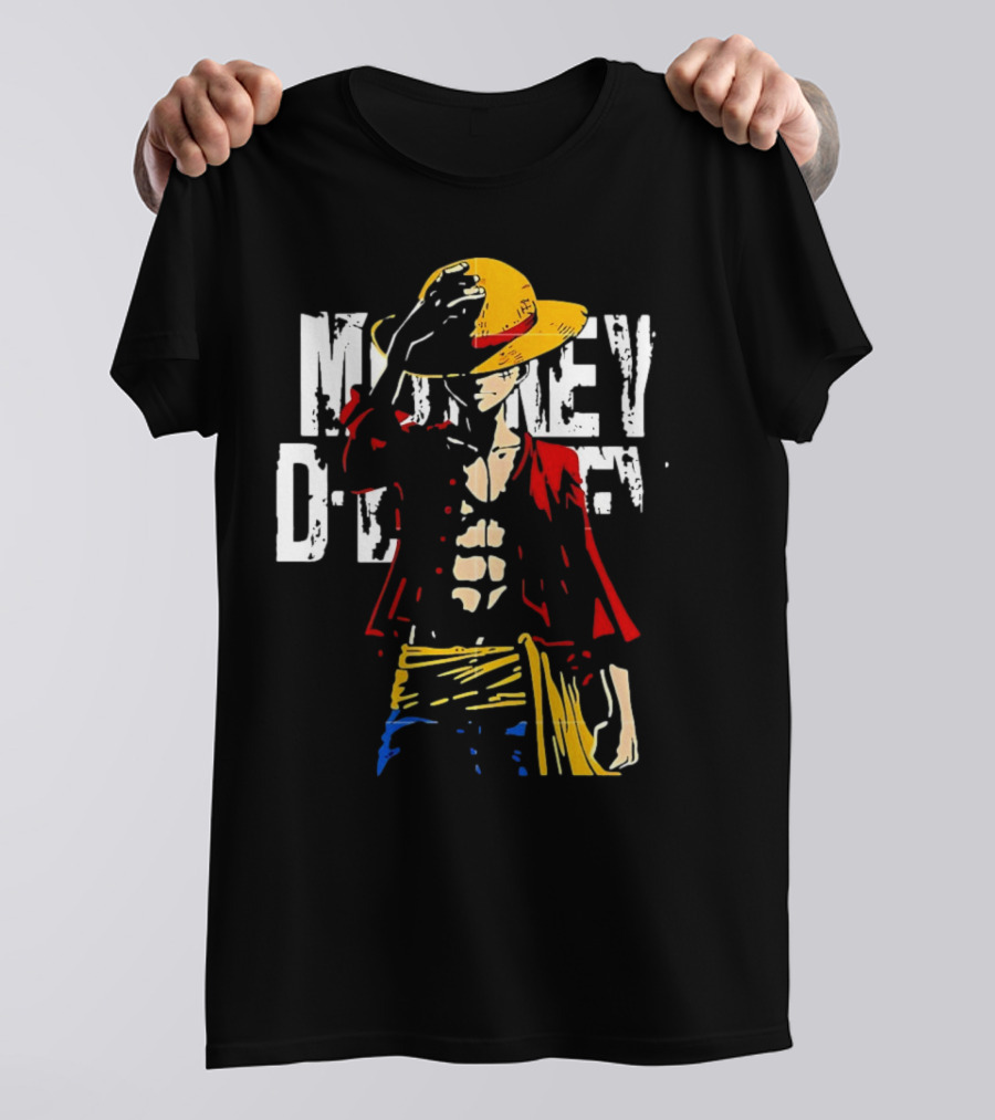 Monkey D Luffy One Piece Anime Character Iconic Straw Hat Pirate Outfit T-Shirt