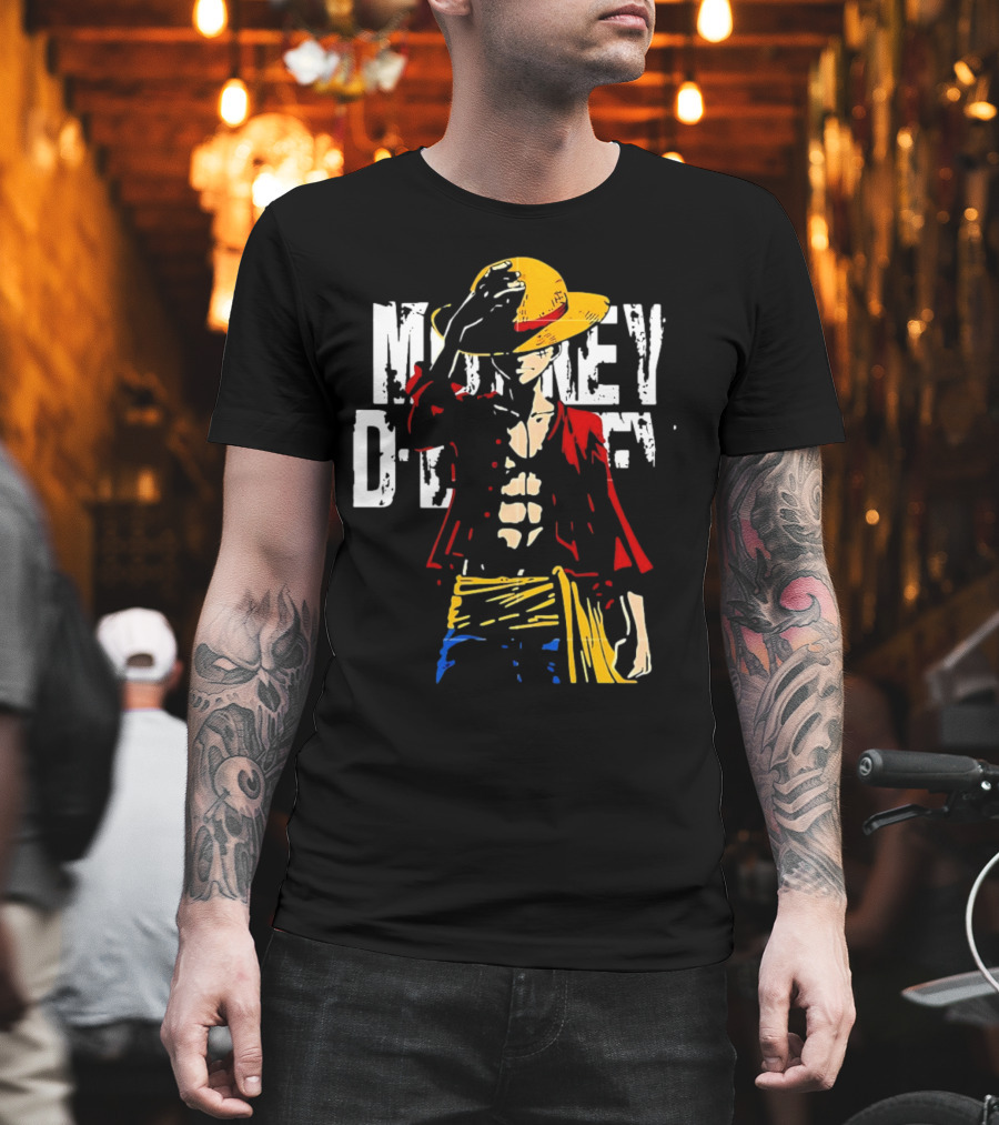 Monkey D Luffy One Piece Anime Character Iconic Straw Hat Pirate Outfit T-Shirt