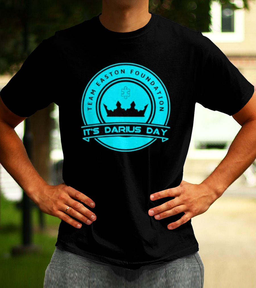Team Easton Foundation It's Darius Day Autism Puzzle Crown T-Shirt