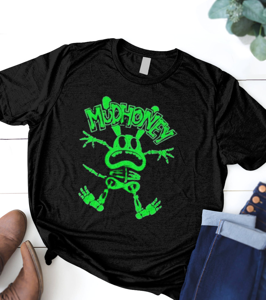 Mudhoney Foro Indie Rocks Mexico City Mar 30 2025 Glowing Green Cartoon Monster T-Shirt