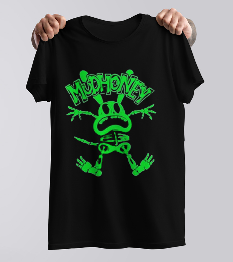 Mudhoney Foro Indie Rocks Mexico City Mar 30 2025 Glowing Green Cartoon Monster T-Shirt