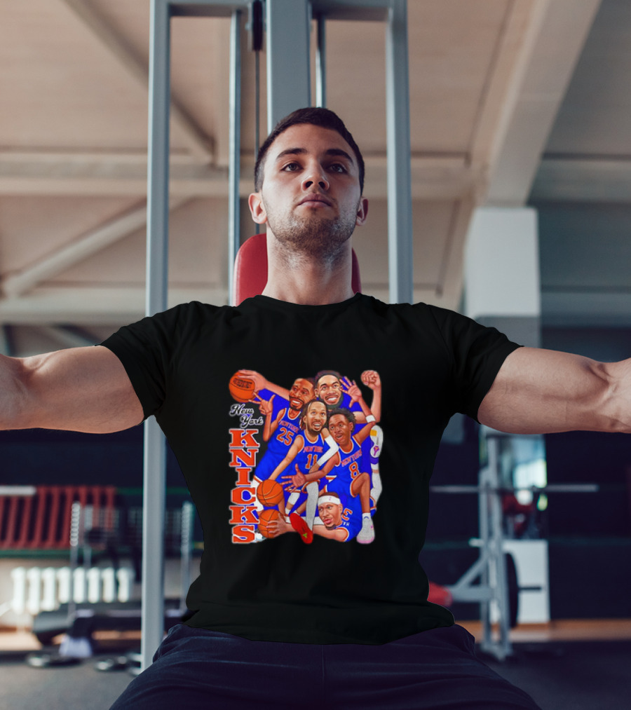 New York Knicks Basketball Caricatures Team Group Fan Favorite T-Shirt
