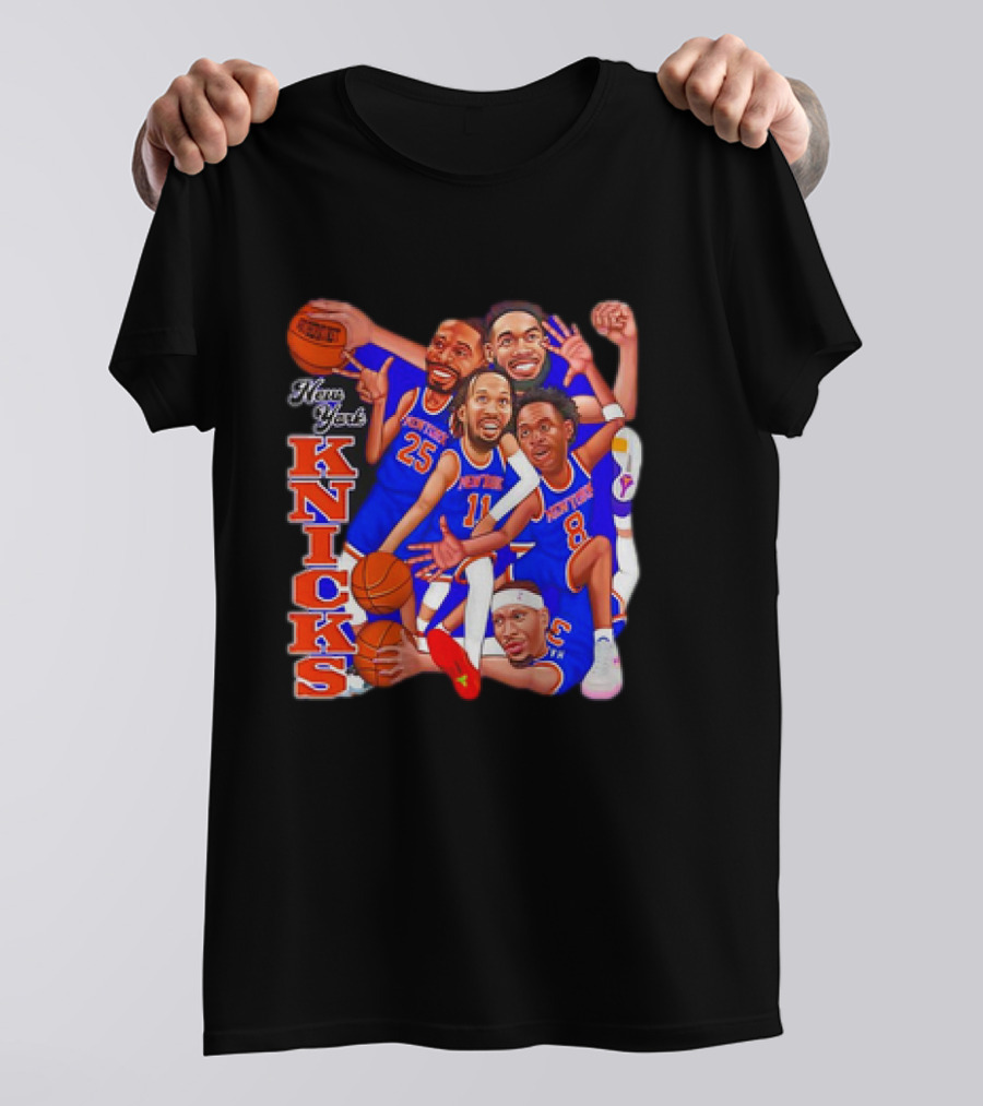 New York Knicks Basketball Caricatures Team Group Fan Favorite T-Shirt