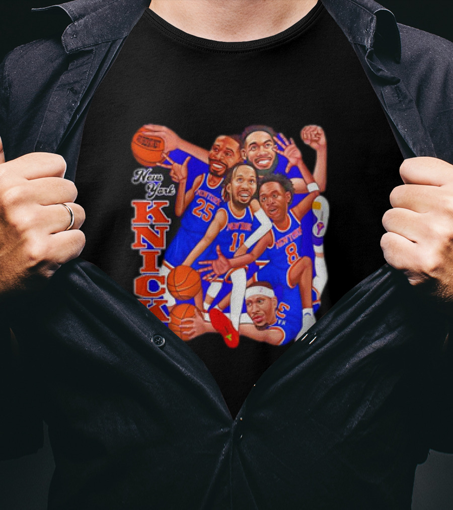 New York Knicks Basketball Caricatures Team Group Fan Favorite T-Shirt