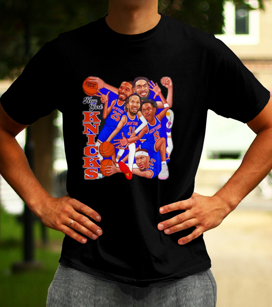 New York Knicks Basketball Caricatures Team Group Fan Favorite T-Shirt