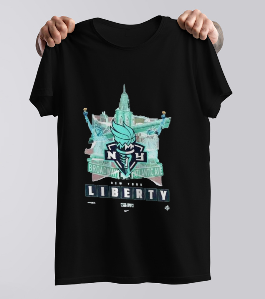 New York Liberty Broadway Atlantic Ave WNBA Statue Of Liberty Empire State Building T-Shirt