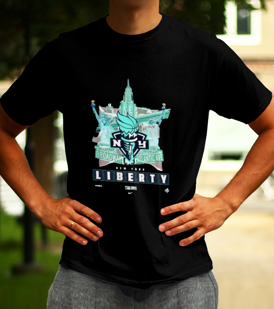 New York Liberty Broadway Atlantic Ave WNBA Statue Of Liberty Empire State Building T-Shirt