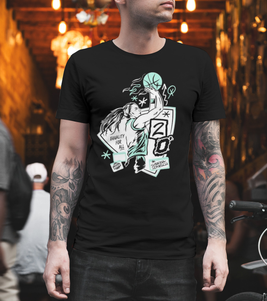 New York Liberty Sabrina Ionescu Equality For All Liberty Statue Basketball T-Shirt
