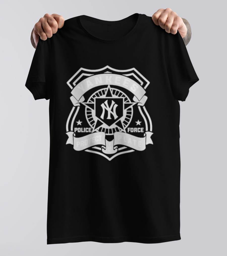 Yankees Police Force Protect Plate Badge Symbol T-Shirt