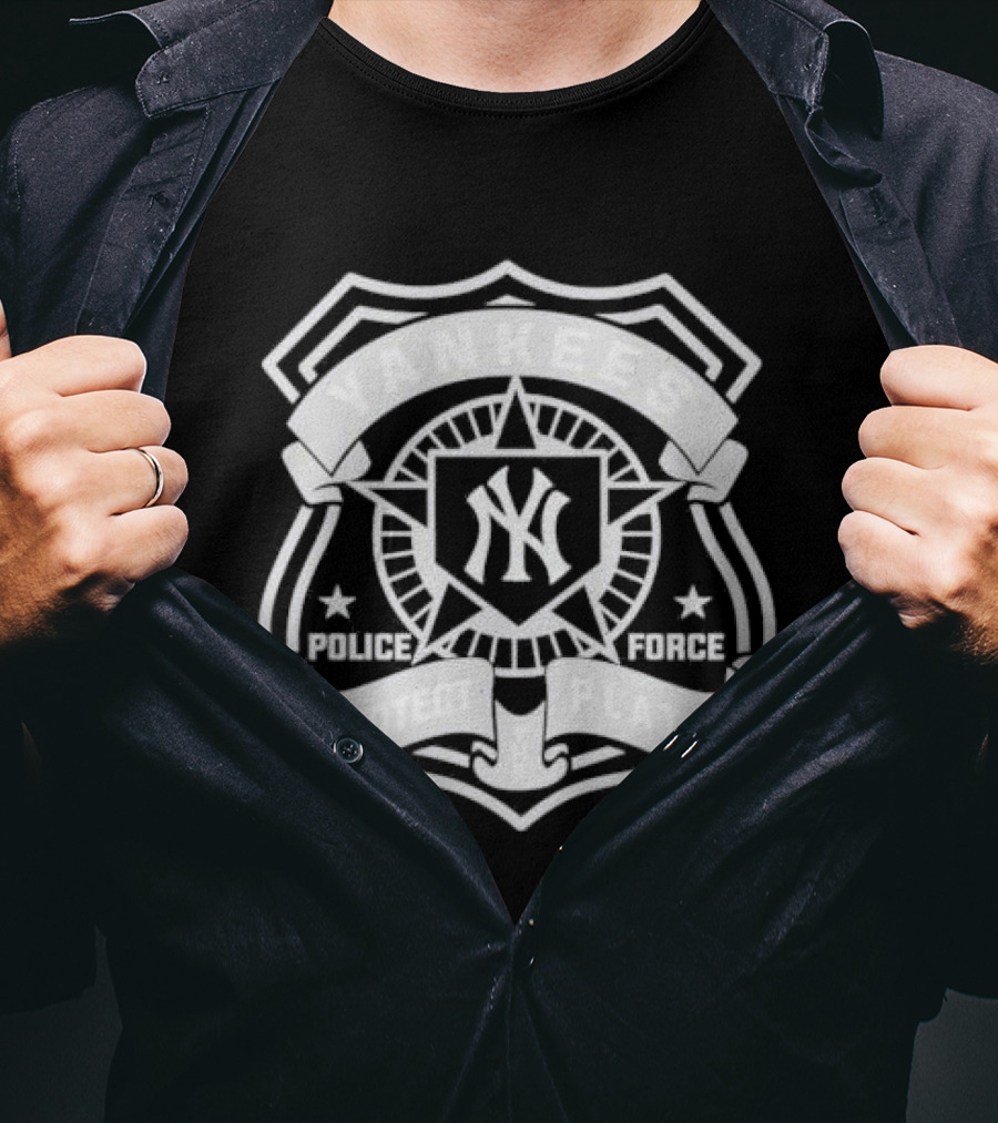 Yankees Police Force Protect Plate Badge Symbol T-Shirt