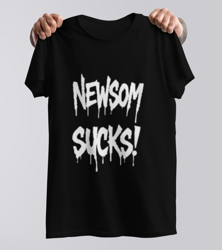 Newson Sucks Dripping Graffiti Style Text T-Shirt