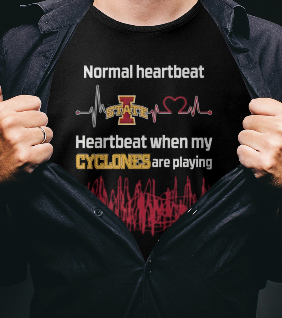 Normal Heartbeat Iowa State Cyclones Heartbeat Playing T-Shirt
