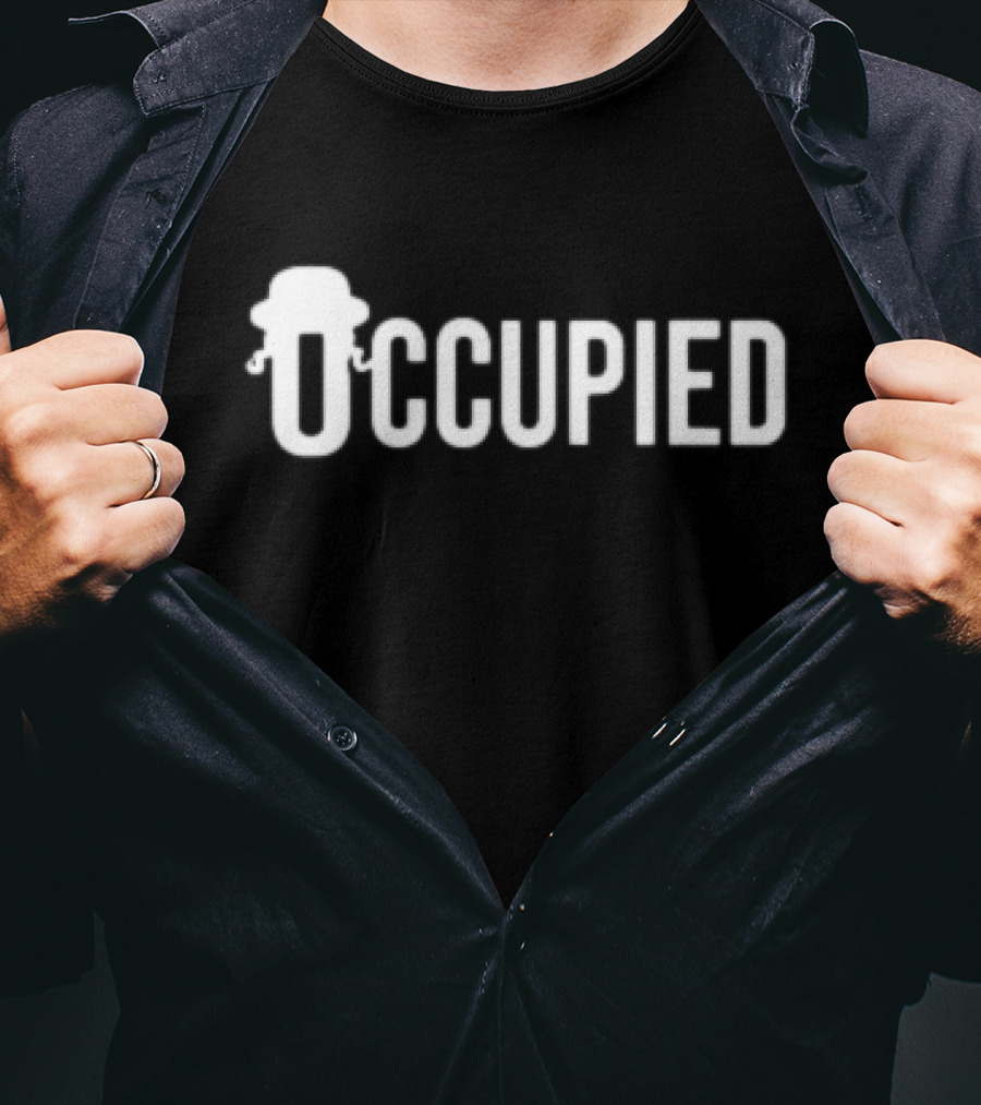 Occupied Firefighter Helmet Design T-Shirt