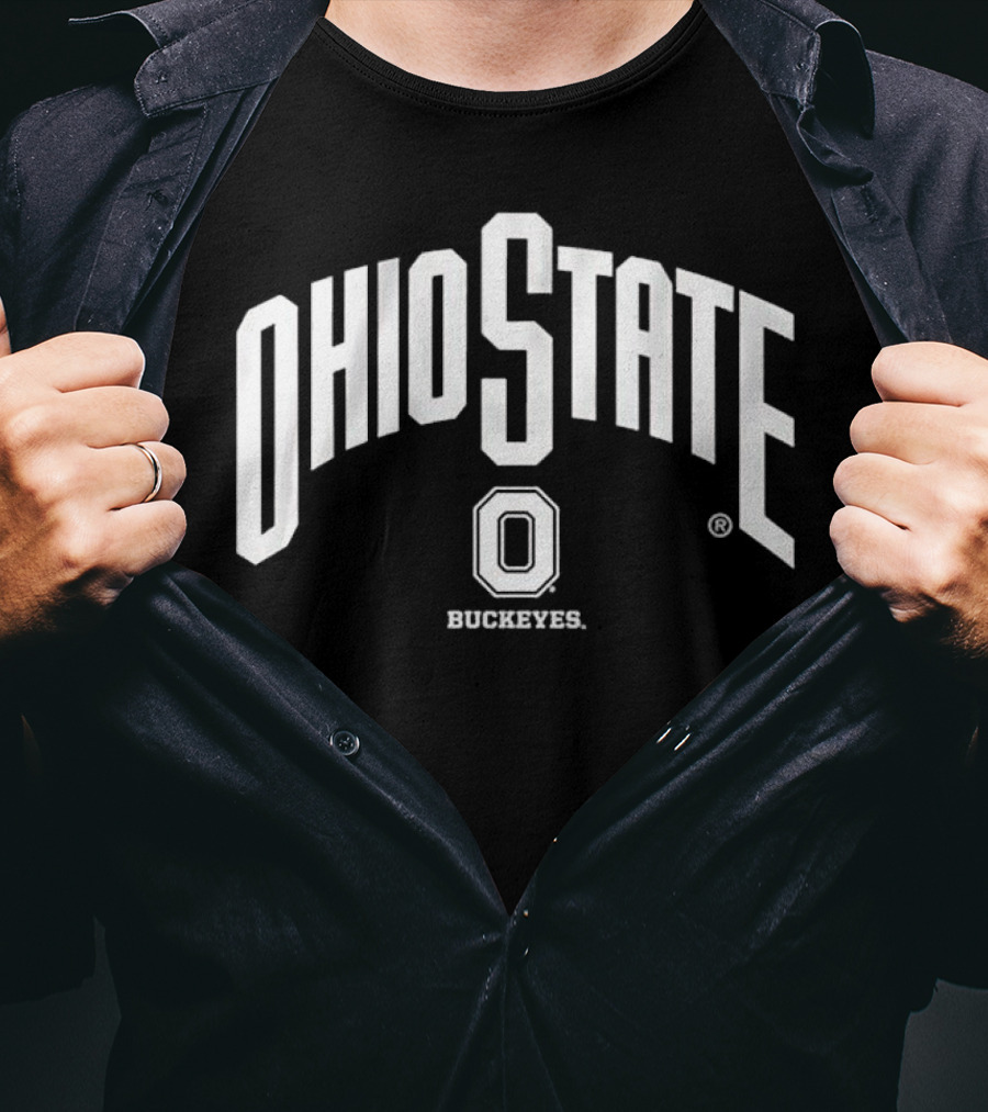 Ohio State Buckeyes Arched Wordmark With Athletic O T-Shirt